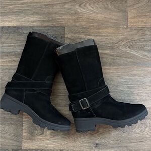Rockport Suede/Leather Black Buckle Women's Boots NWOT